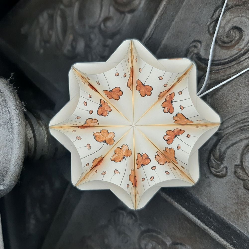 Motivpapier Blümchen orange