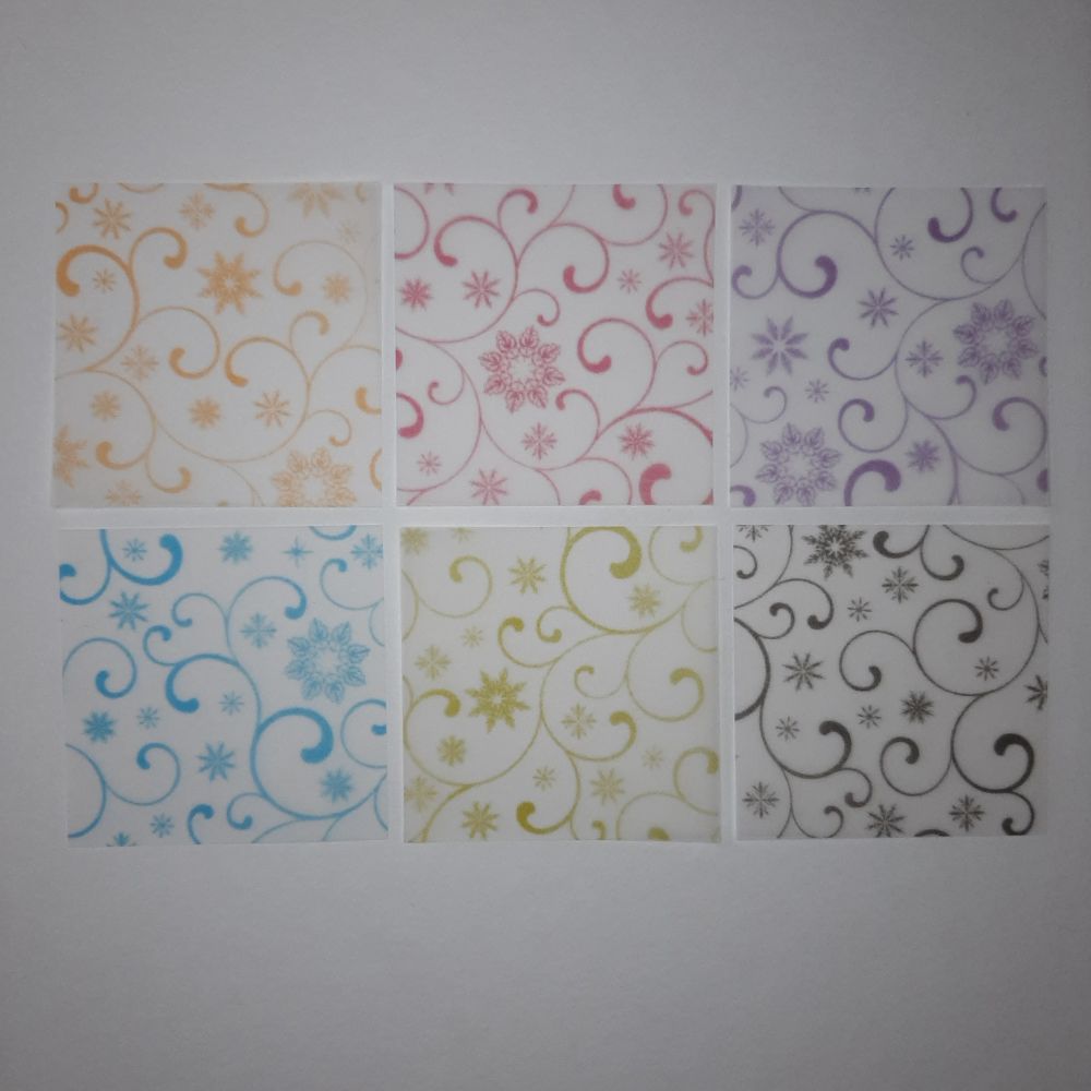 Transparentpapier Schneeflocken & Ranken