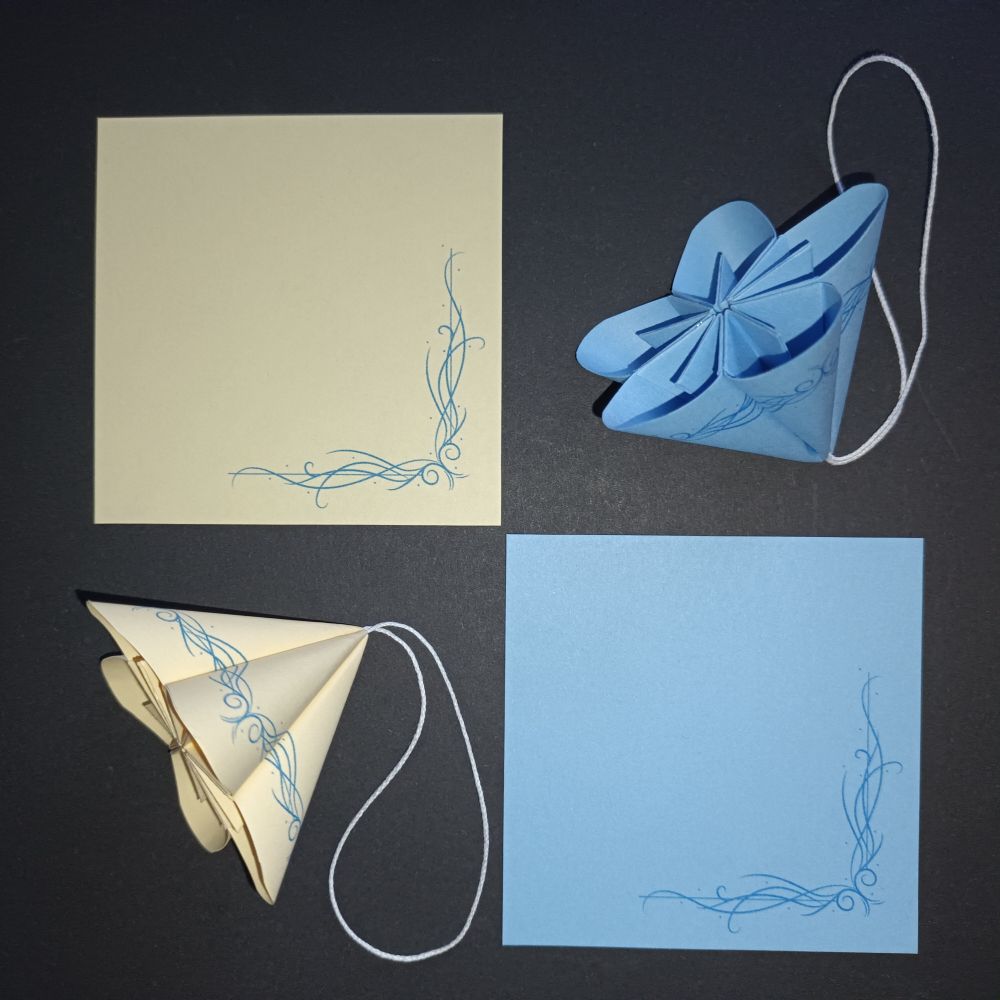 Motivpapier zarte Ranken blau