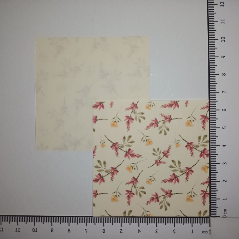 Motivpapier Blümchen in rosa und gelb