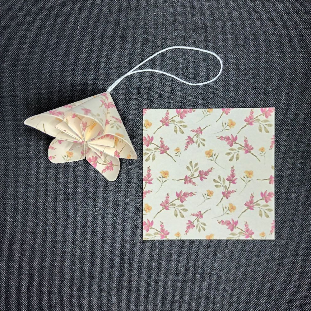 Motivpapier Blümchen in rosa und gelb