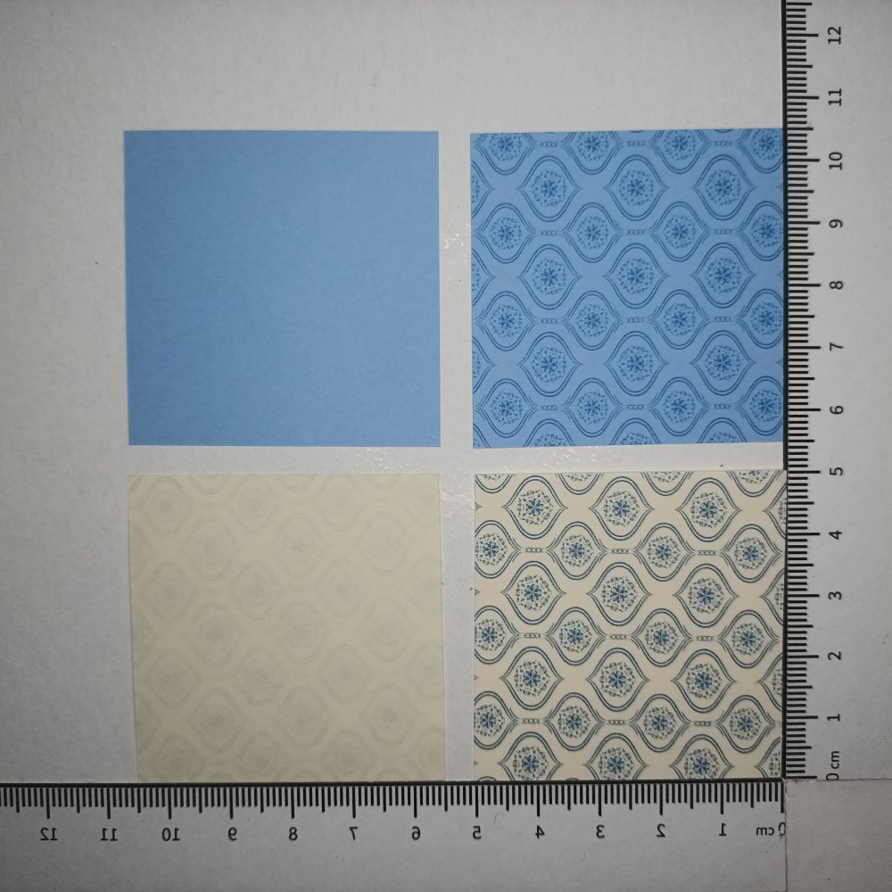 Motivpapier Ornamente (Motiv 1) in blauem Druck