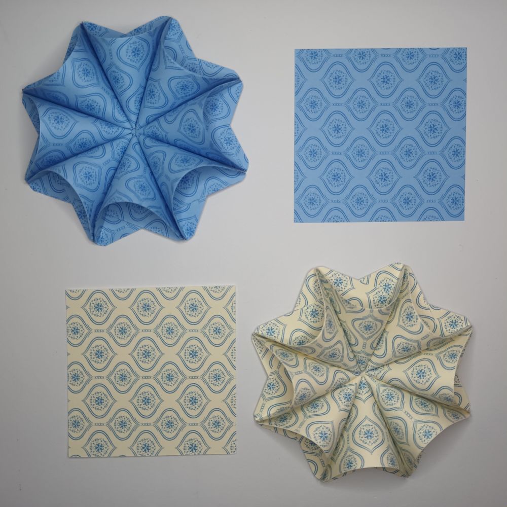 Motivpapier Ornamente (Motiv 1) in blauem Druck