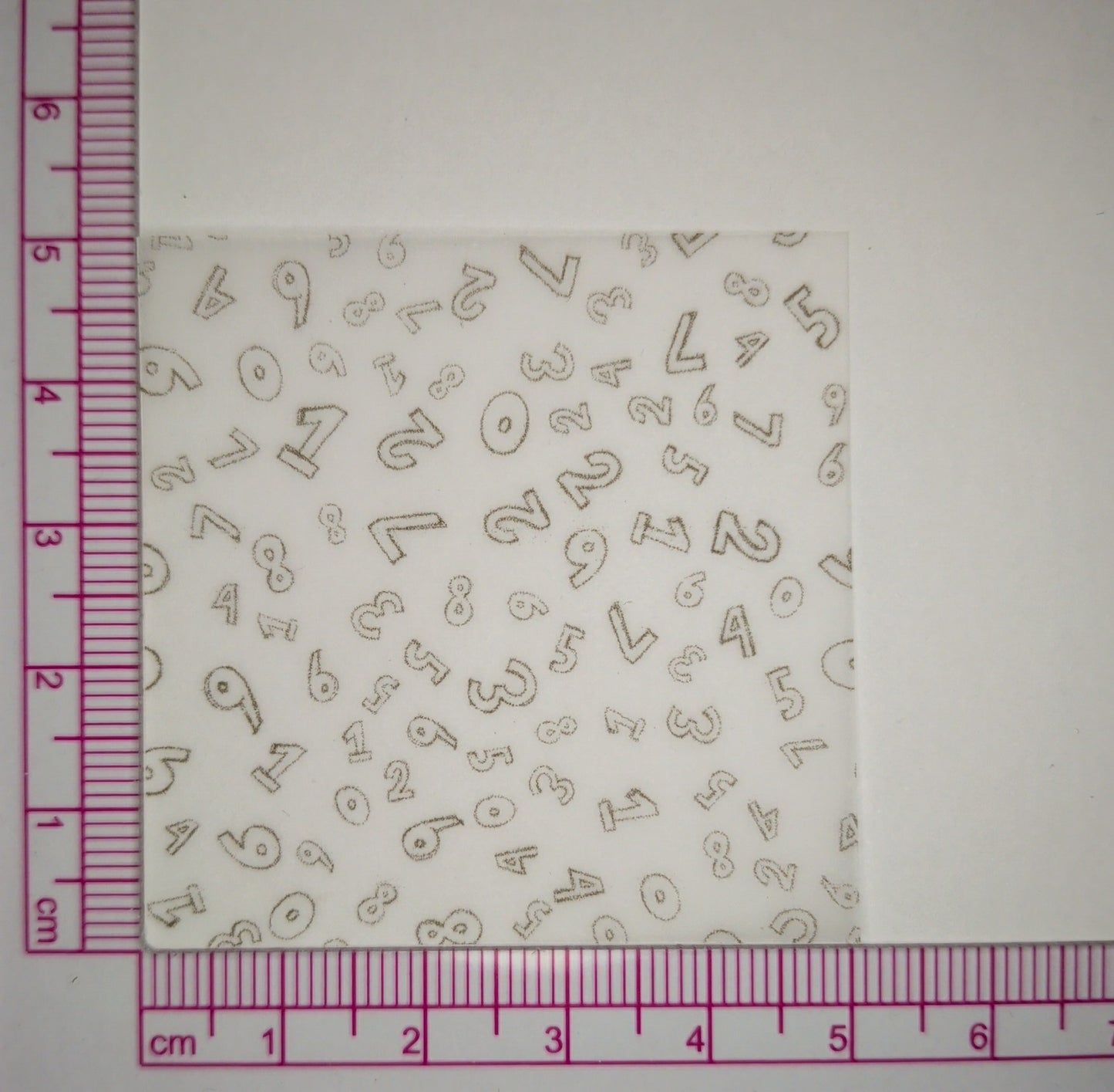Transparentpapier Zahlen