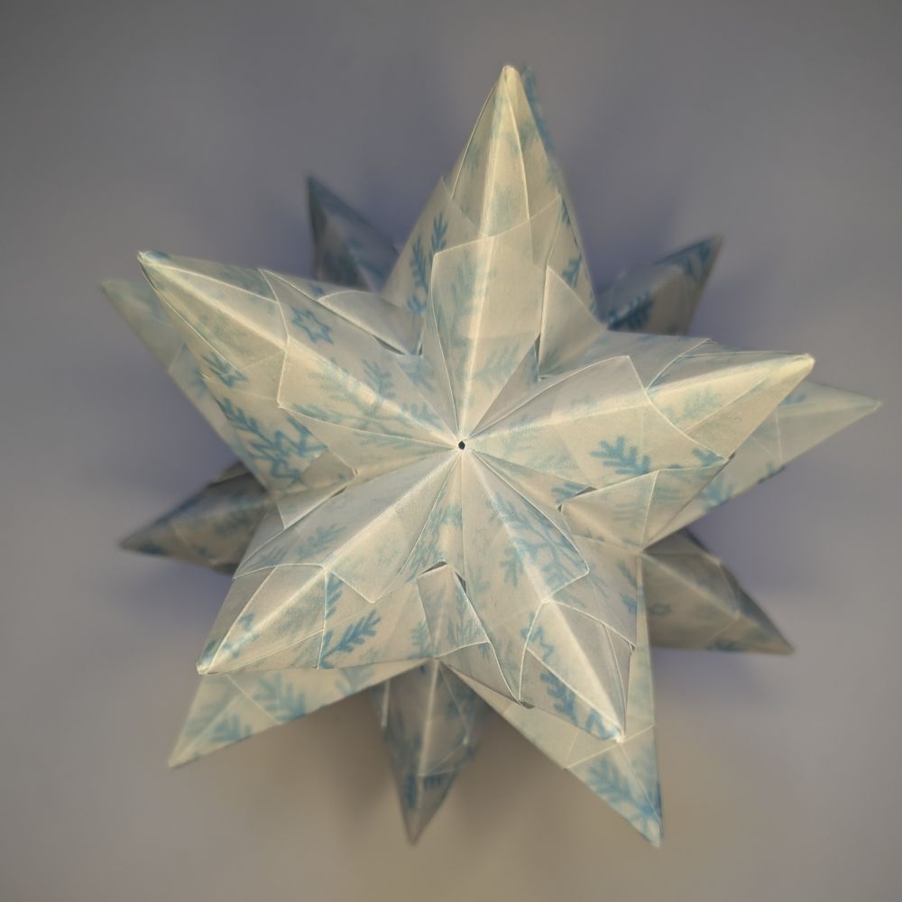 Transparentpapier Schneeflocken blau