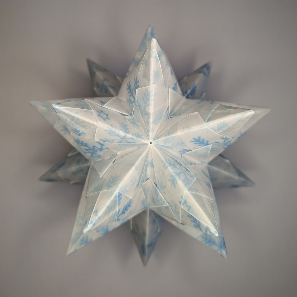Transparentpapier Schneeflocken blau