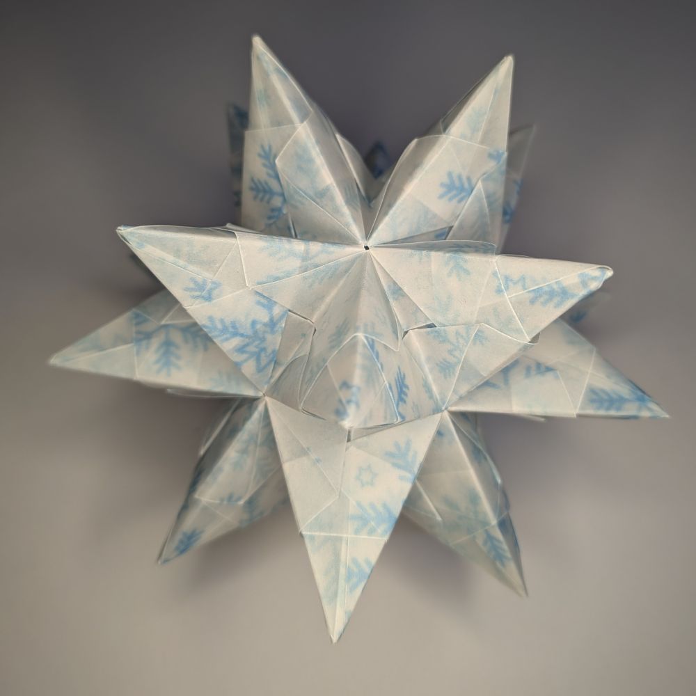 Transparentpapier Schneeflocken blau