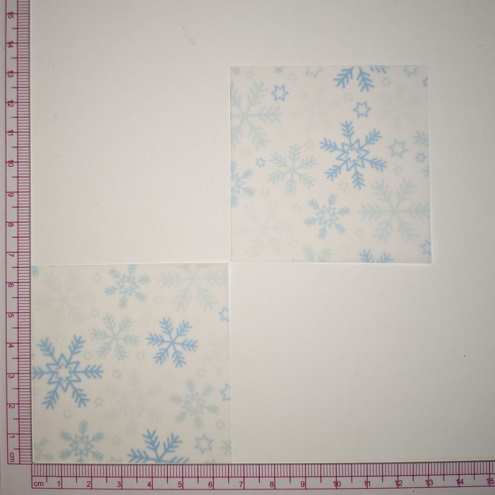 Transparentpapier Schneeflocken blau
