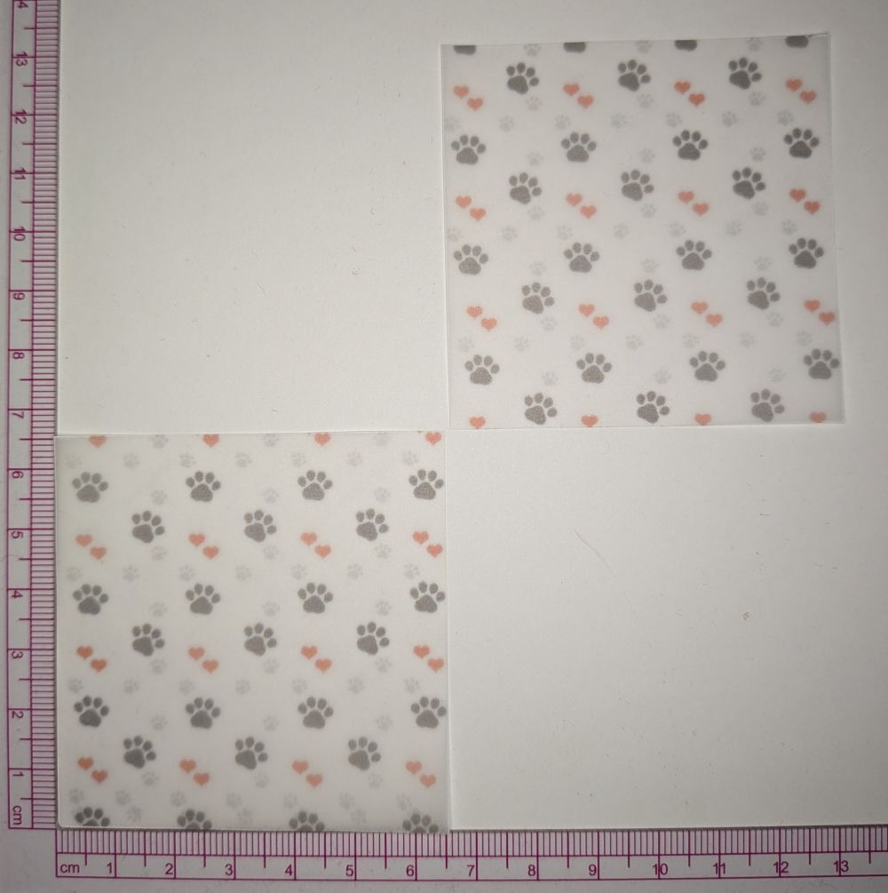 Transparentpapier Tatzen und Herzen