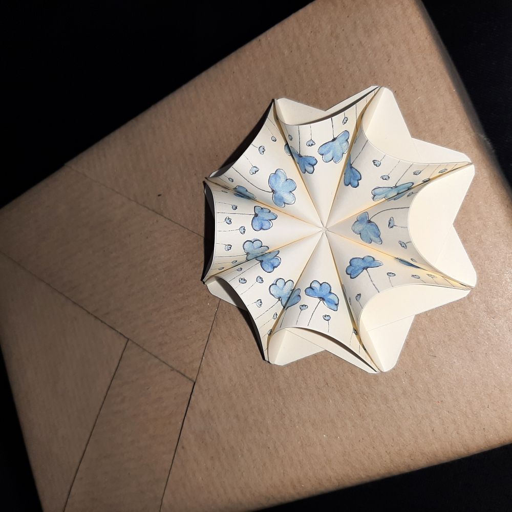 Motivpapier Blümchen blau