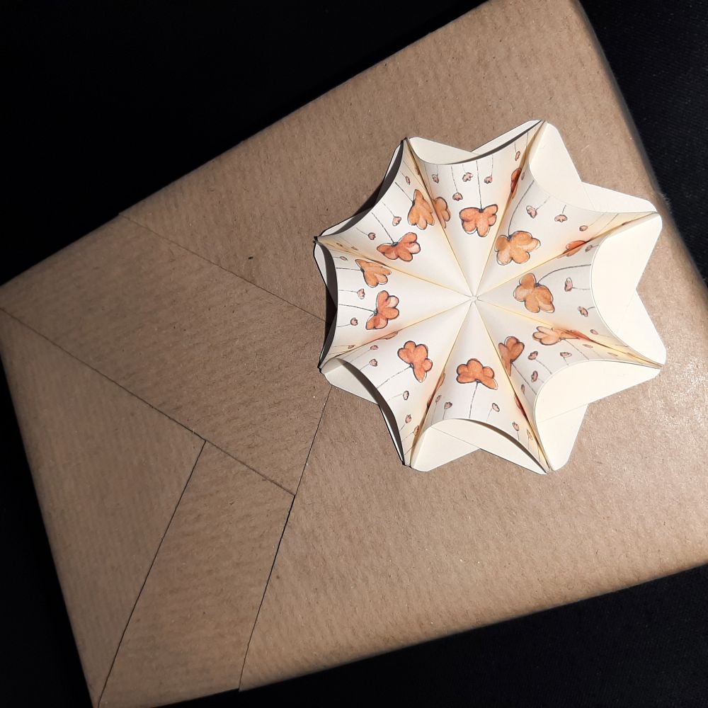 Motivpapier Blümchen orange