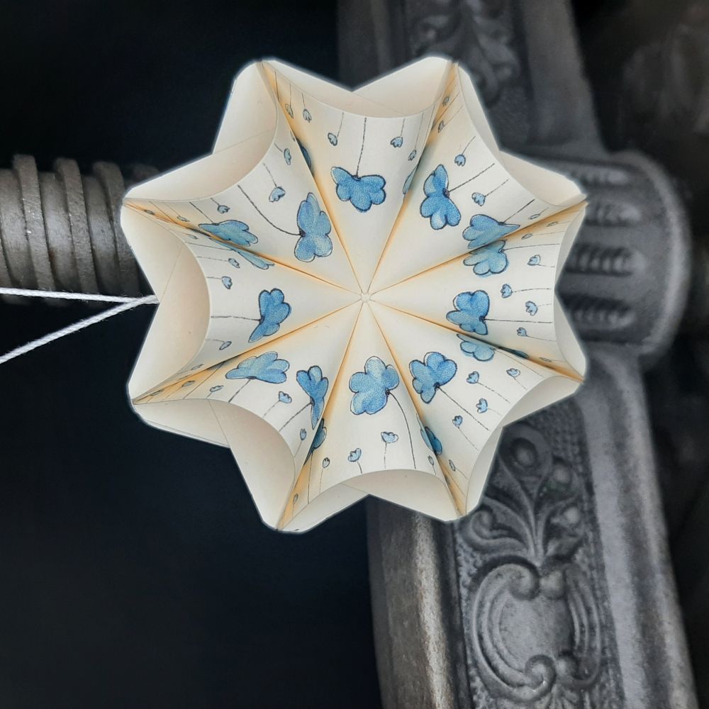Motivpapier Blümchen blau