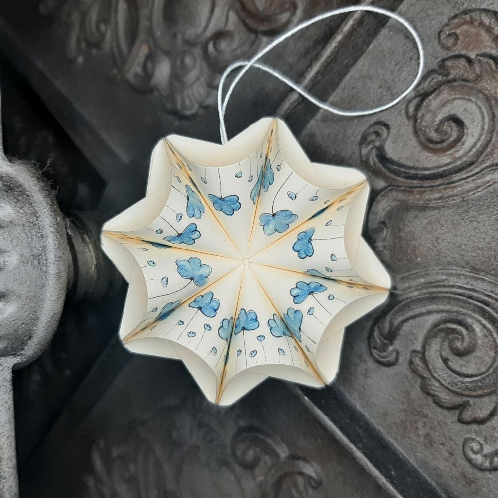 Motivpapier Blümchen blau