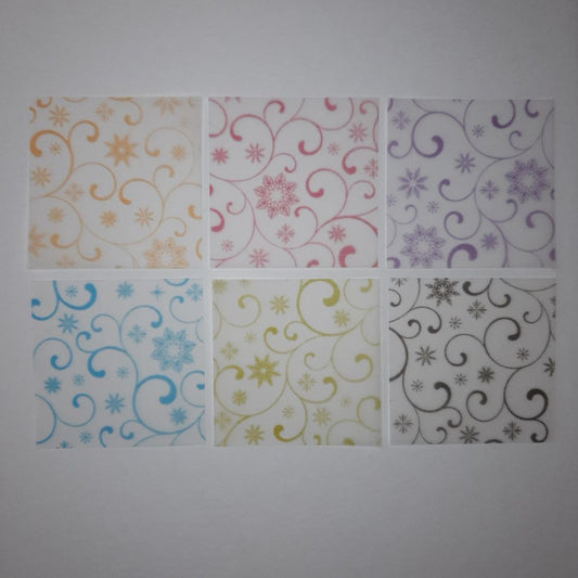 Transparentpapier Schneeflocken & Ranken