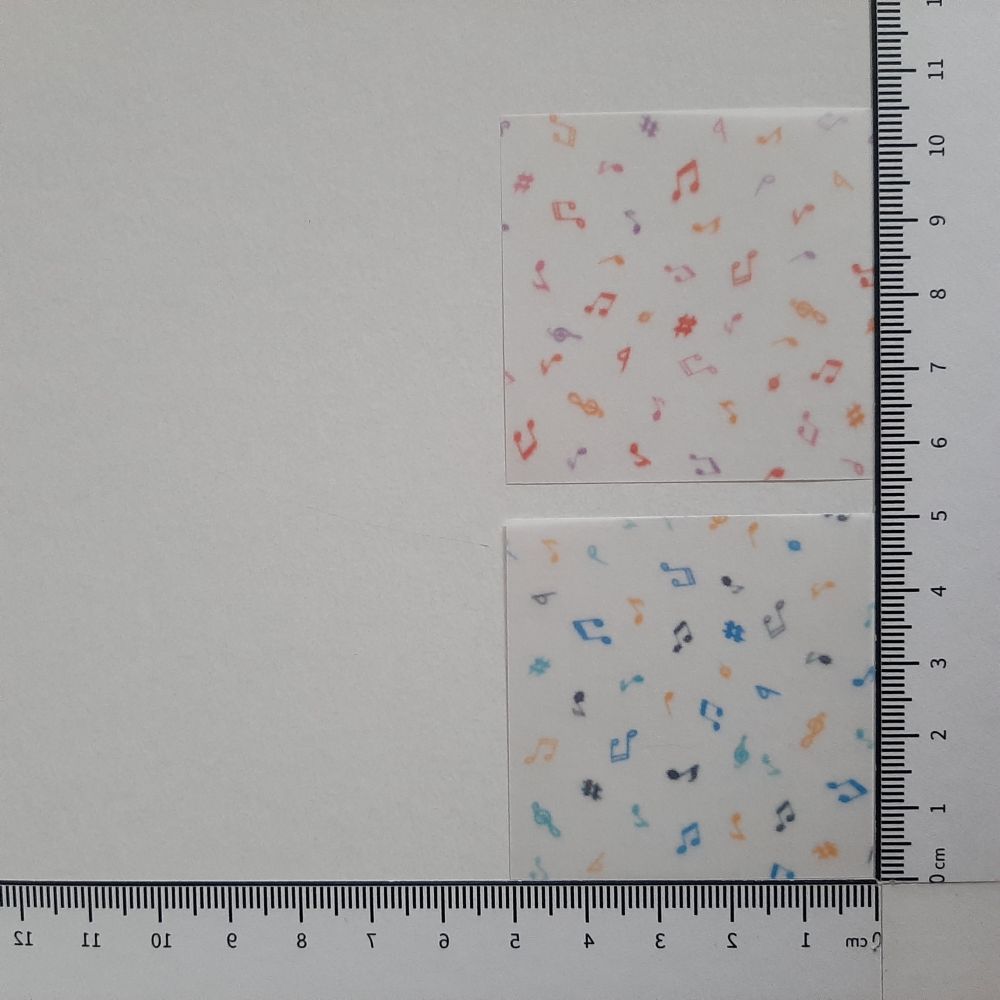 Transparentpapier Noten bunt