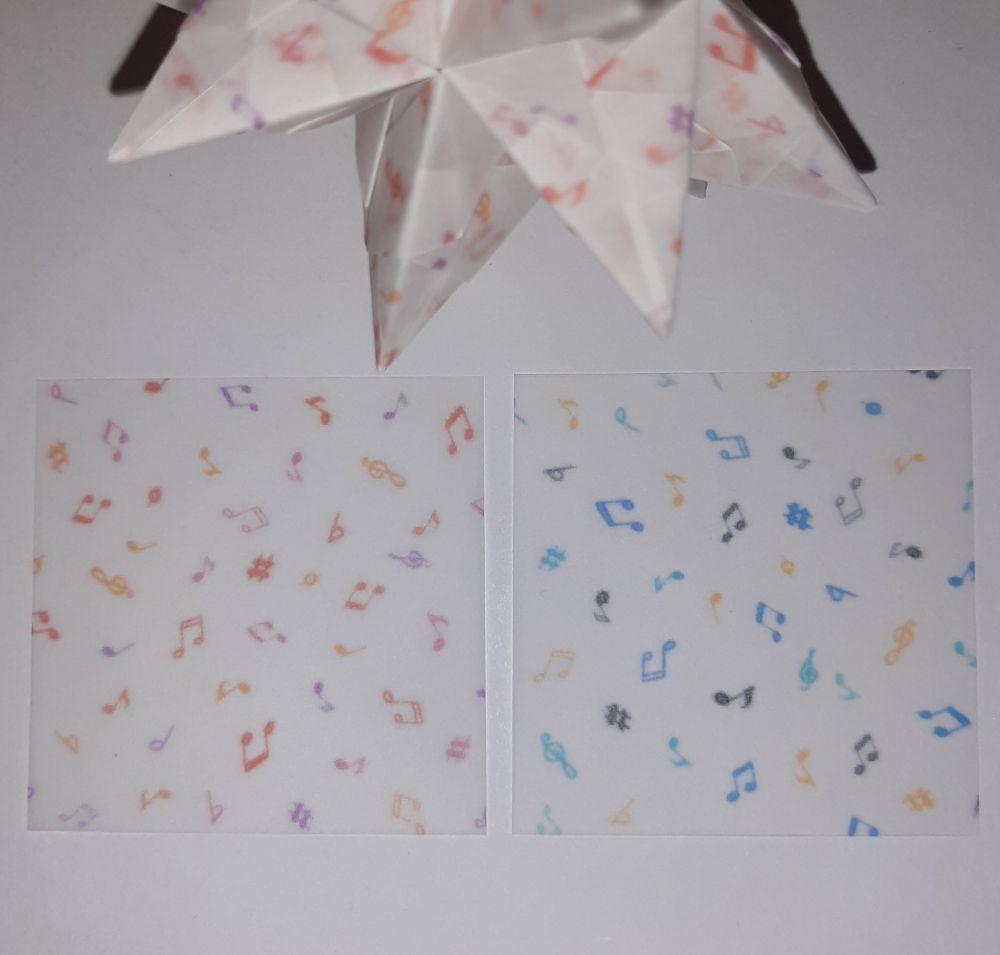 Transparentpapier Noten bunt