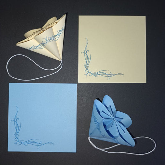 Motivpapier zarte Ranken blau