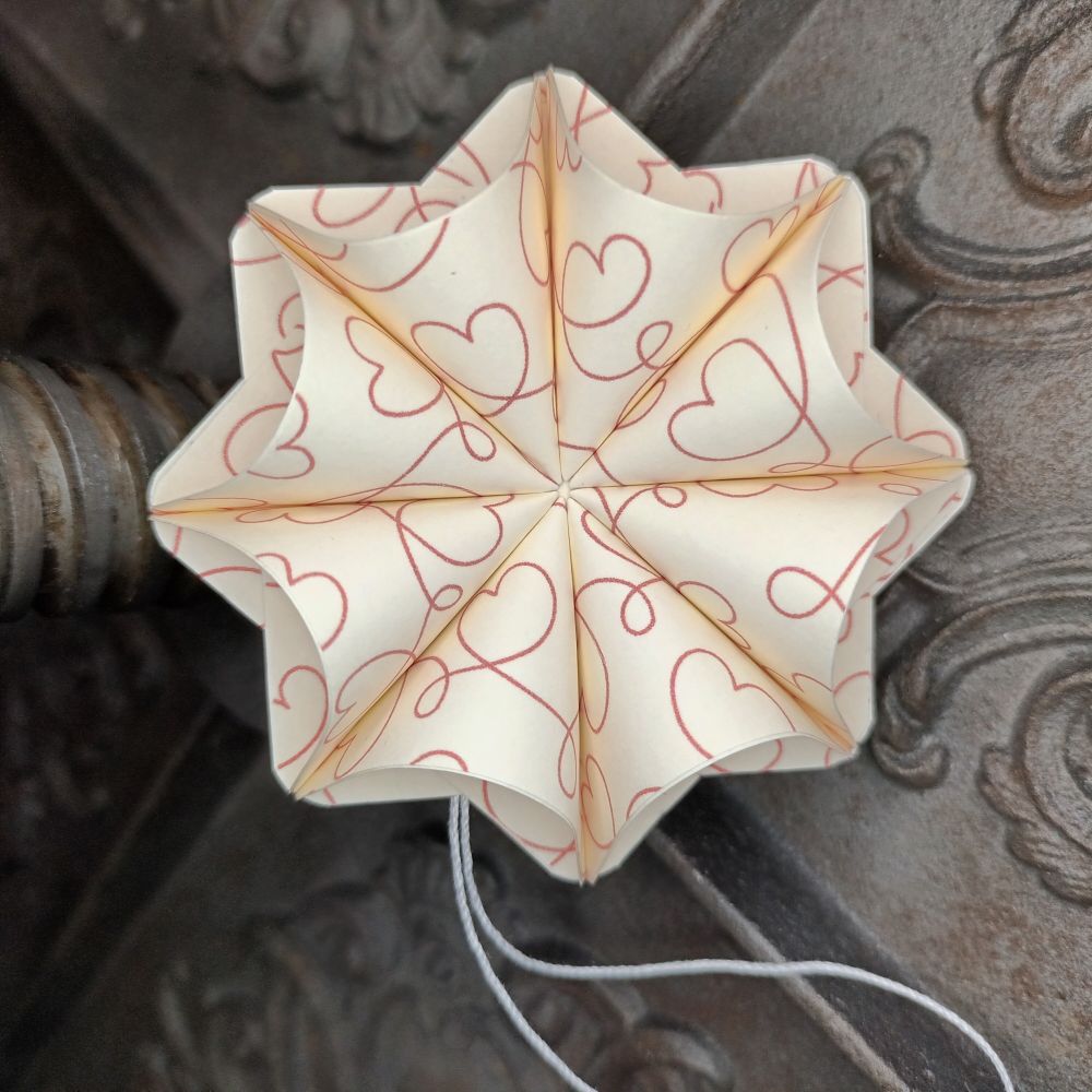 Motivpapier Herzlinie creme