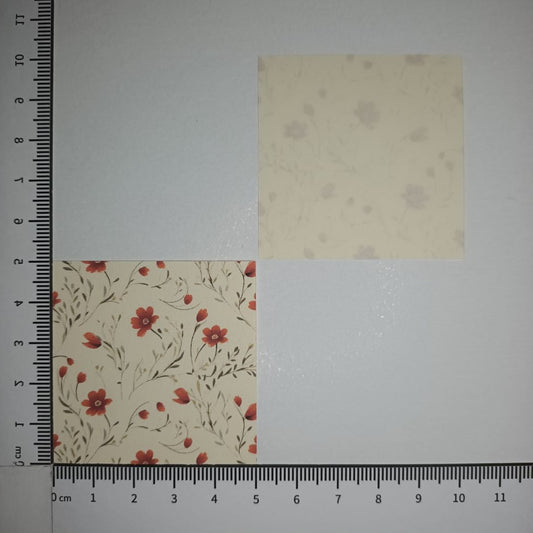Motivpapier rote Blümchen