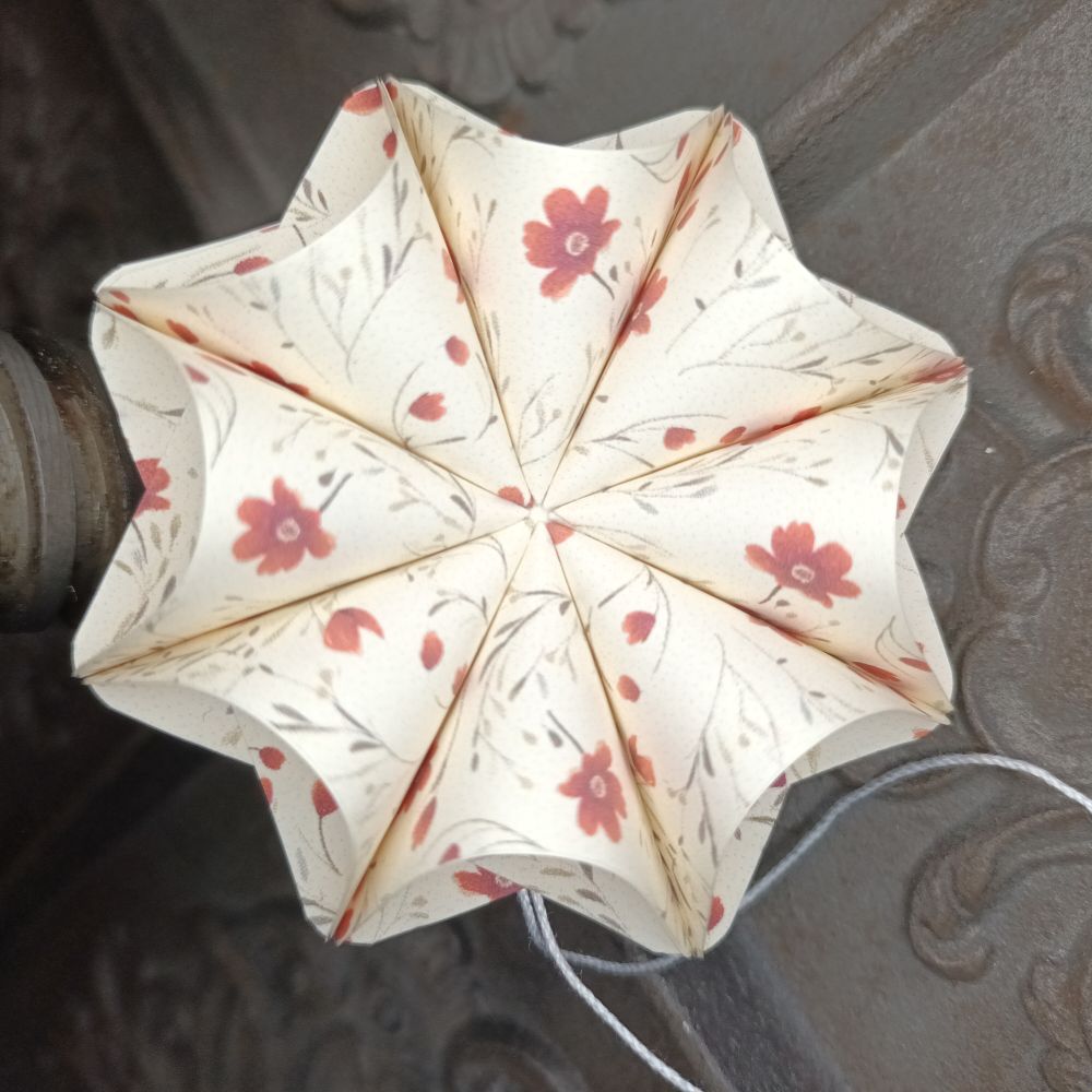 Motivpapier rote Blümchen