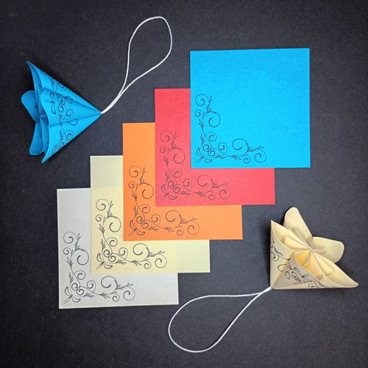Motivpapier zarte Ranken schwarz (Motiv 2)