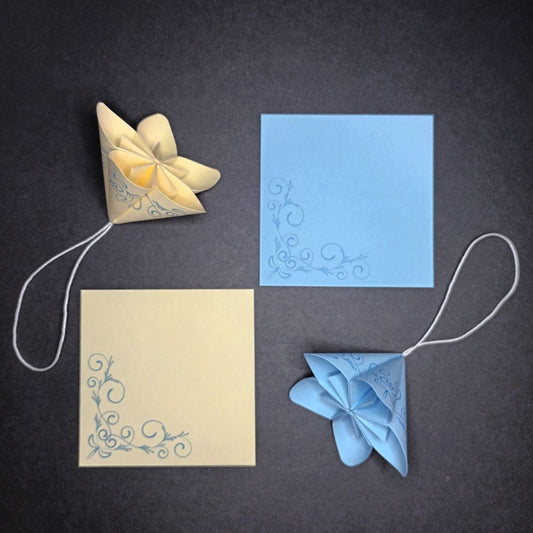 Motivpapier zarte Ranken blau (Motiv 2)