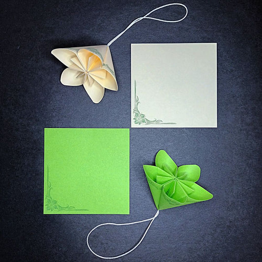Motivpapier Eckenranke grün