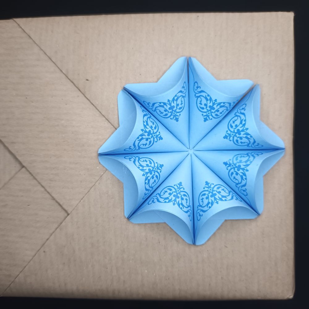 Motivpapier Ornament blau