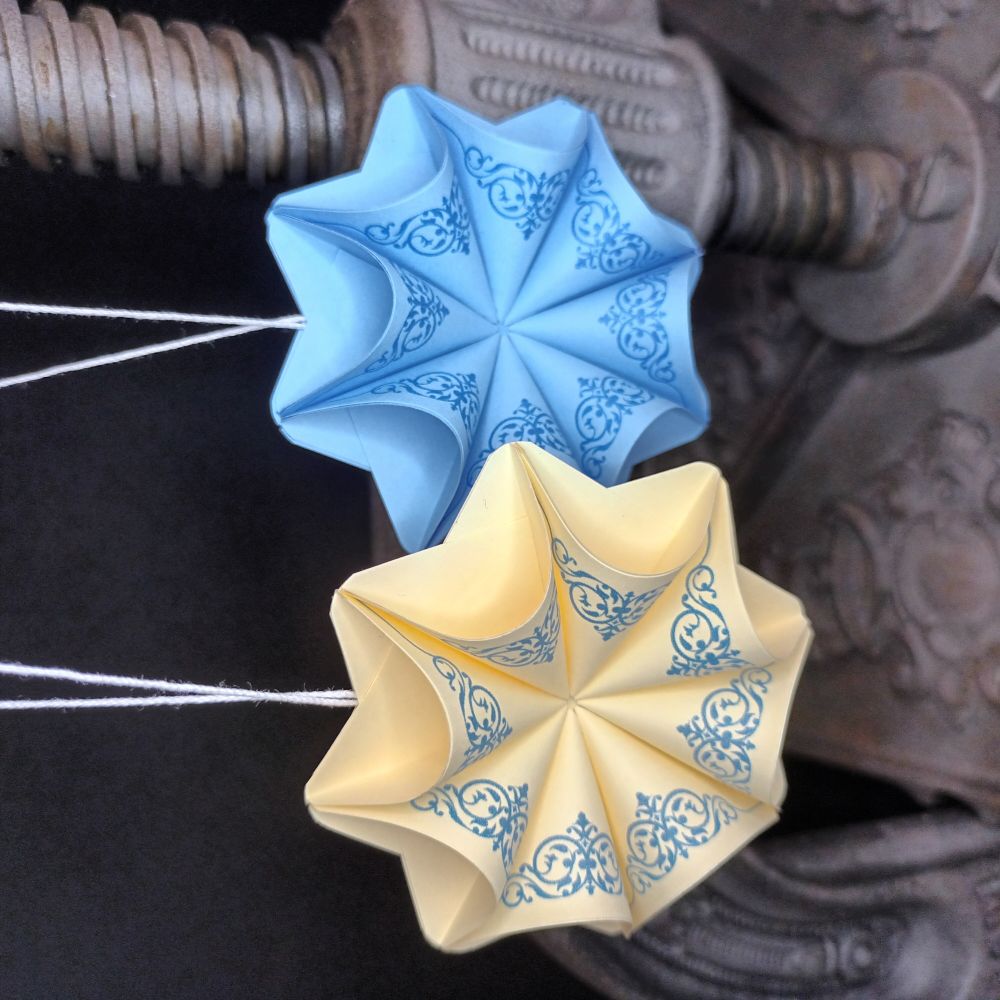 Motivpapier Ornament blau