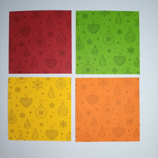Motivpapier Christbaumkugeln kräftige Farben