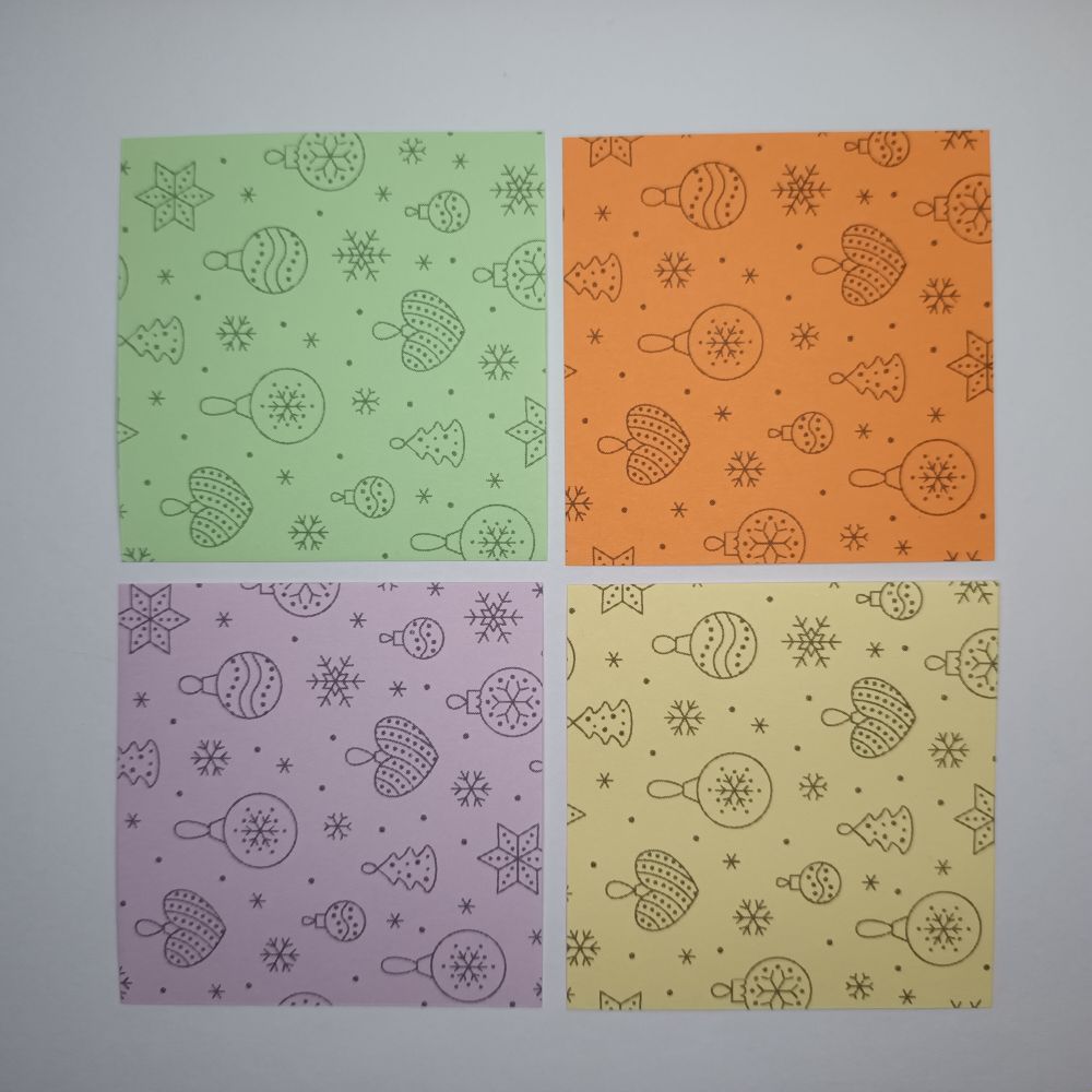 Motivpapier Christbaumkugeln pastell Farben