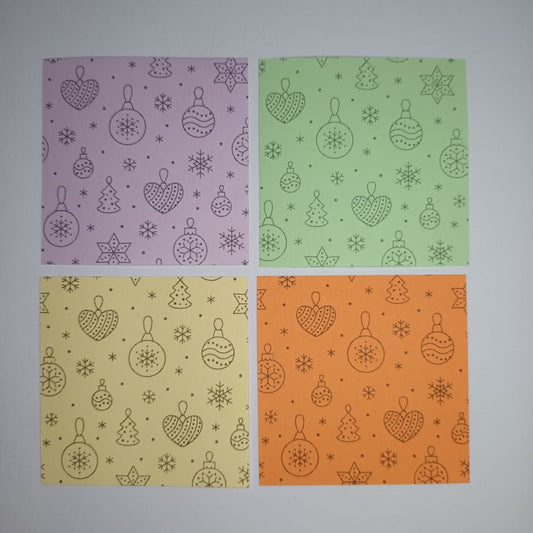 Motivpapier Christbaumkugeln pastell Farben
