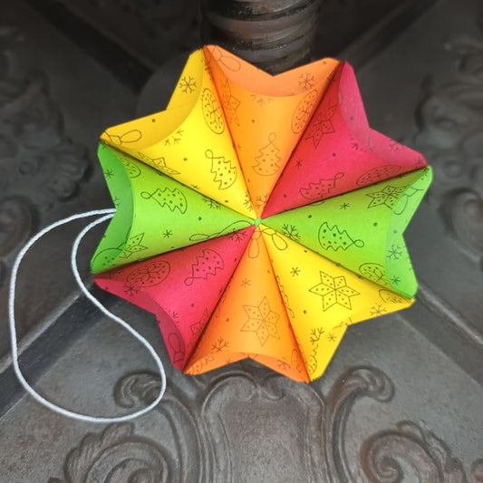 Motivpapier Christbaumkugeln kräftige Farben