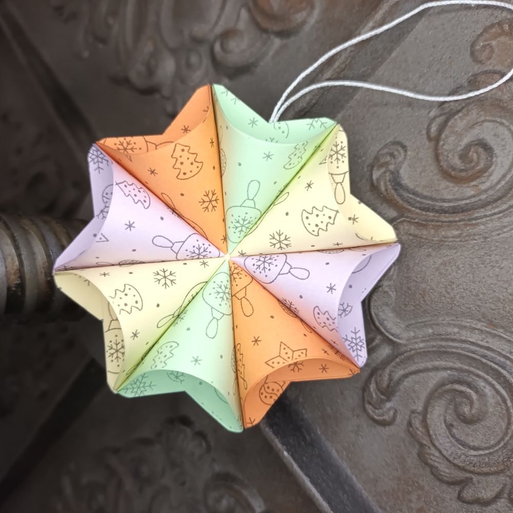 Motivpapier Christbaumkugeln pastell Farben