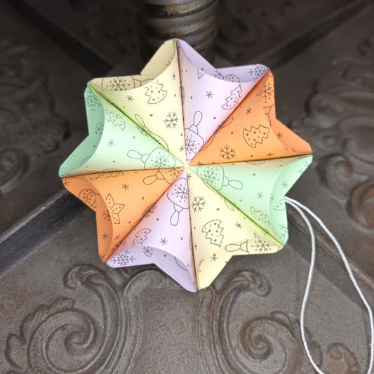 Motivpapier Christbaumkugeln pastell Farben