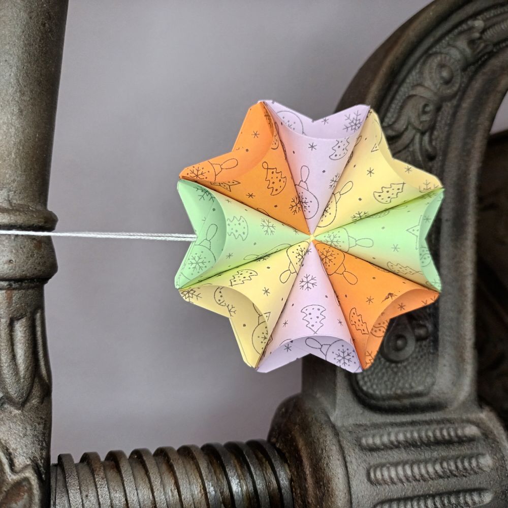 Motivpapier Christbaumkugeln pastell Farben