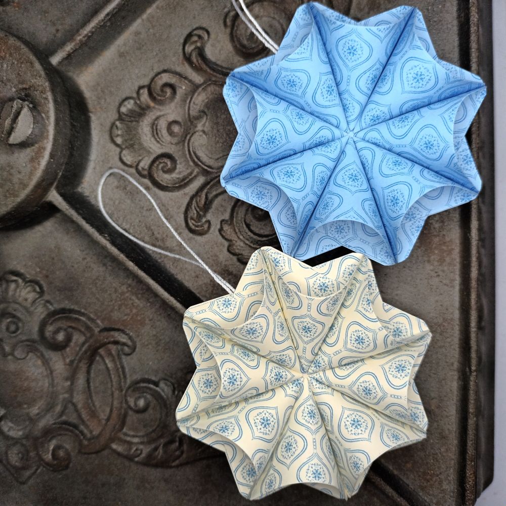 Motivpapier Ornamente (Motiv 1) in blauem Druck
