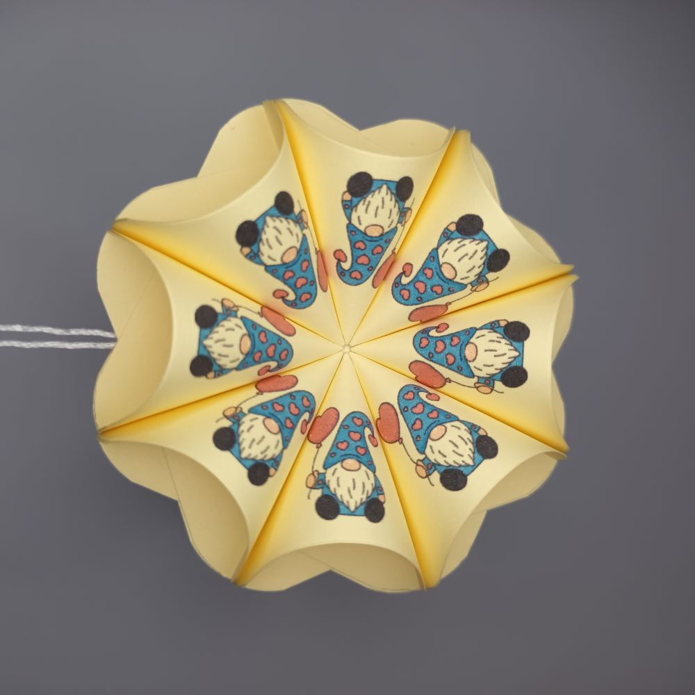 Motivpapier Zwerg mit Herzluftballon
